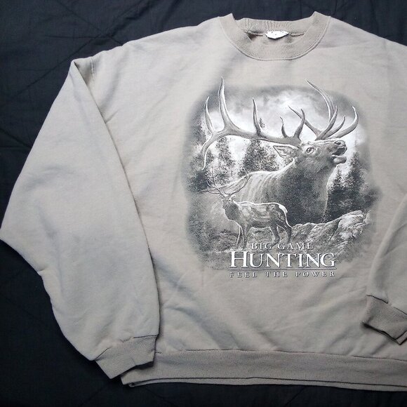 Vintage Big Game Hunting Feel The Power Crewneck Sweatshirt - Picture 3 of 7